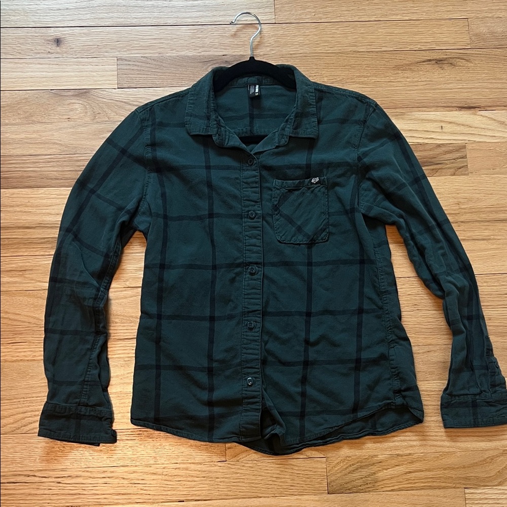 Fox Racing Green and Black Plaid Flannel - M